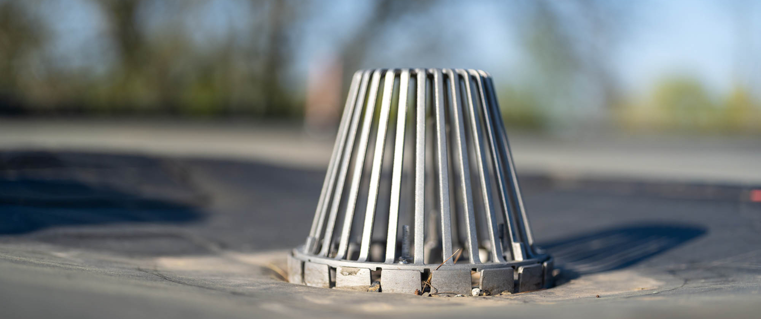 Close up view of a roof vent